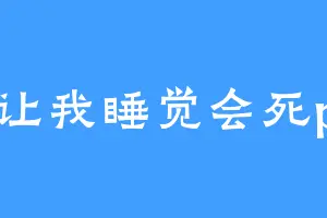 不让我睡觉会死pro